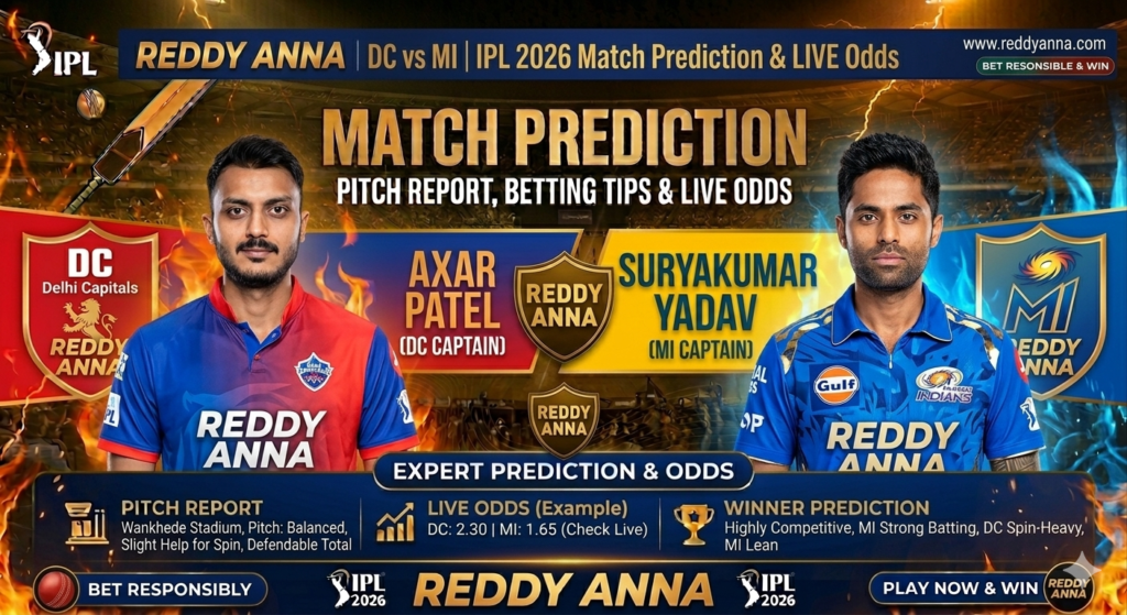 DC vs MI Match Prediction: Who Will Win Today? Pitch Report & Betting Tips