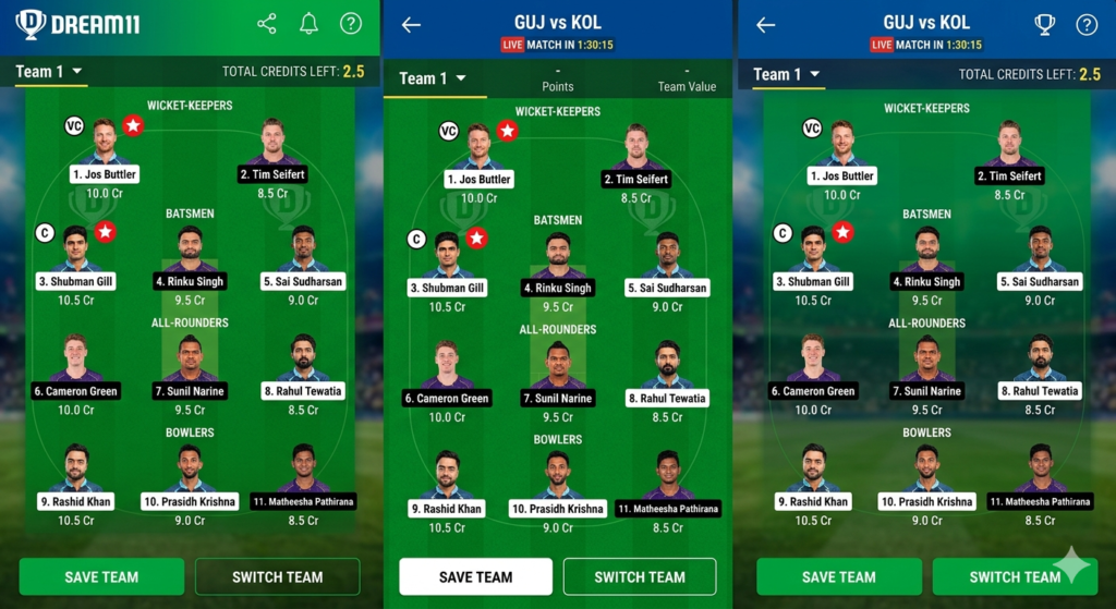 🏏 GT vs KKR Dream11 Prediction  – Reddy Anna Betting Tips & IPL Match 25 Preview 2026